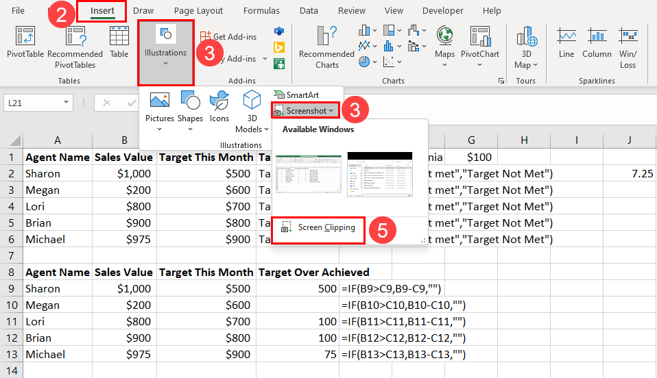 How To Take A Screenshot Of An Excel Sheet 7 Methods On Sheets 8082
