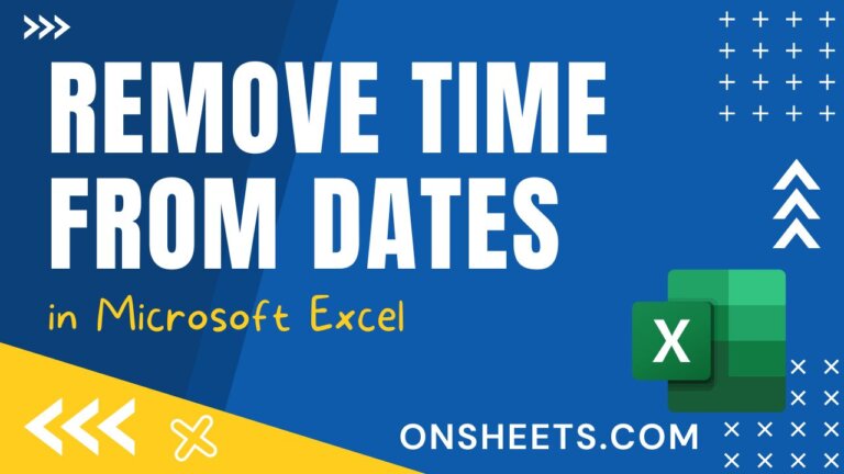 How To Remove Time From A Date In Excel 12 Ways On Sheets 4336