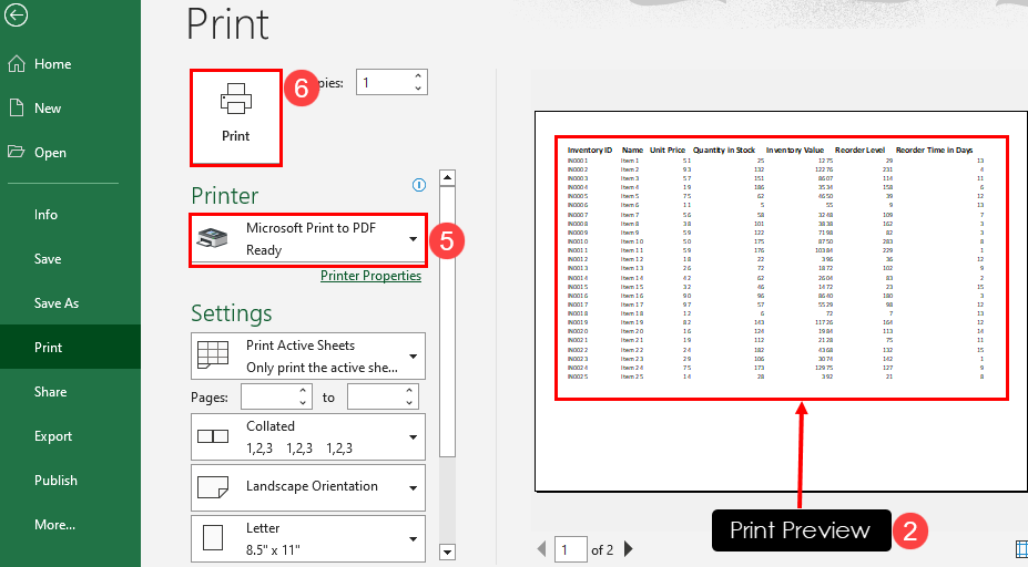 Printing PDF in Excel