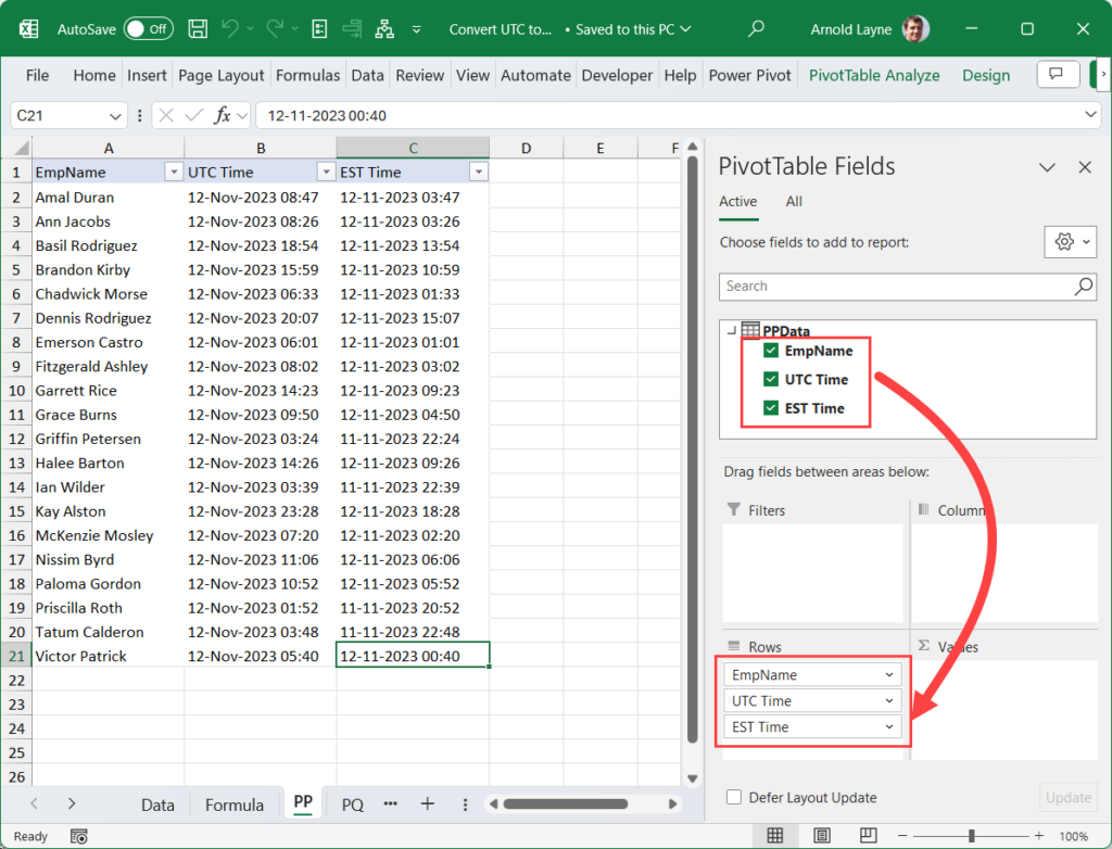 How To Convert UTC Time To EST In Excel: 6 Ways – On Sheets